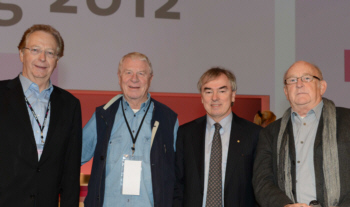 Karl-Heinz Baum, Gerd Trck, Klaus Dauderstdt und Landesvorsitzender Hans Burggraf (von li)